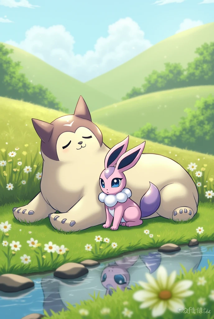 Create a picture with Relaxo and Sylveon