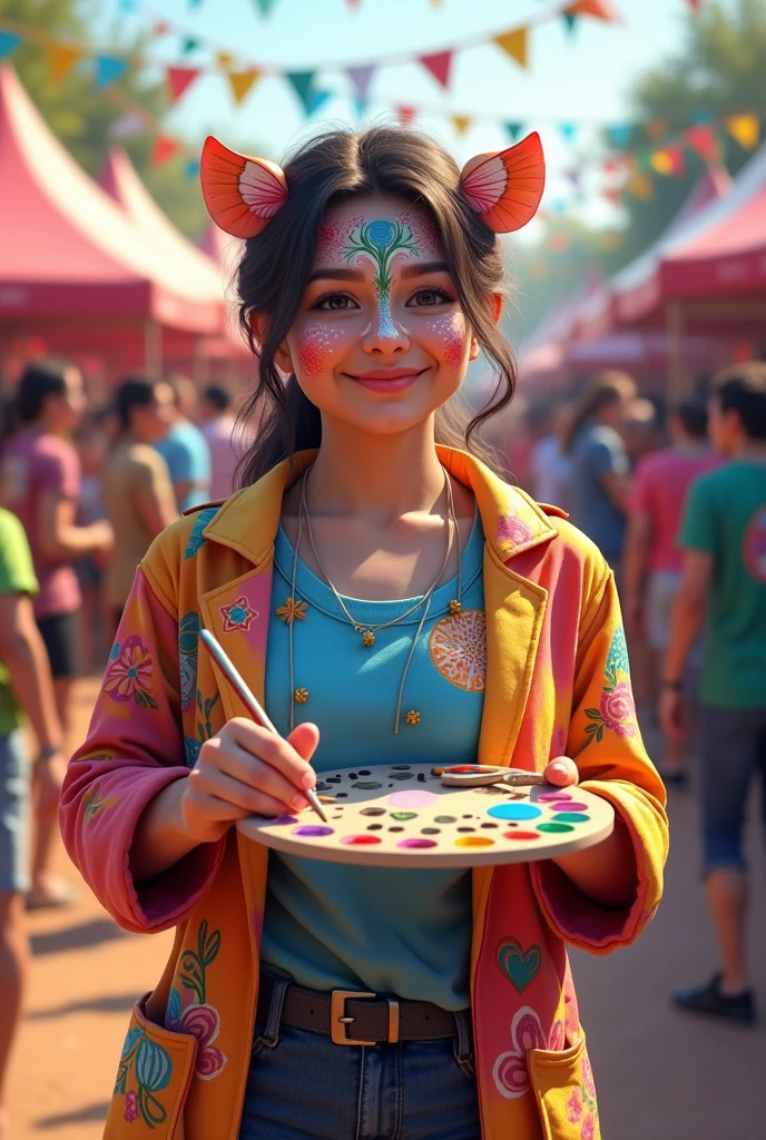 A creative image where it says that: Face painter with experience needed 