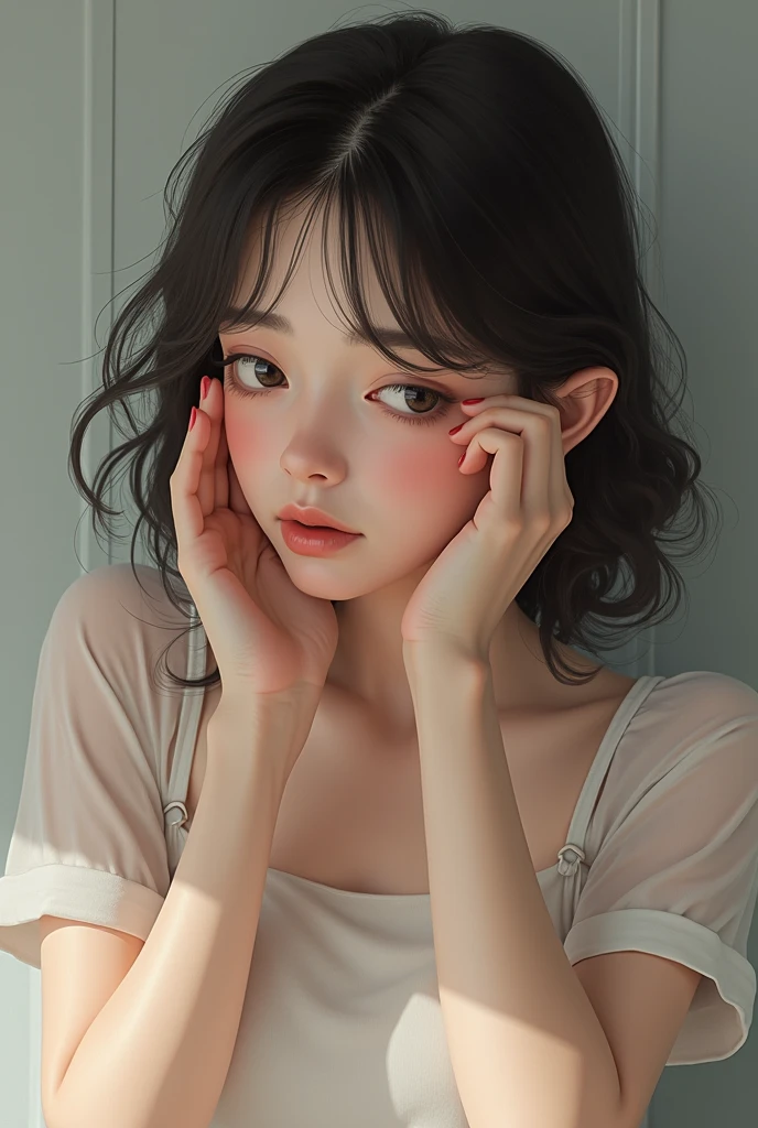 The girl was embarrassed