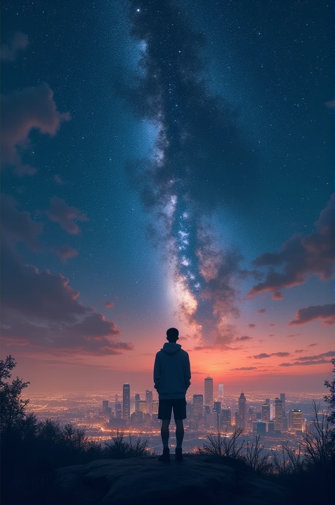 Dreams and Ambition:

A person looking at a distant city skyline, symbolizing big dreams and aspirations.
An individual gazing at a starry night sky, representing the vast possibilities of dreams.