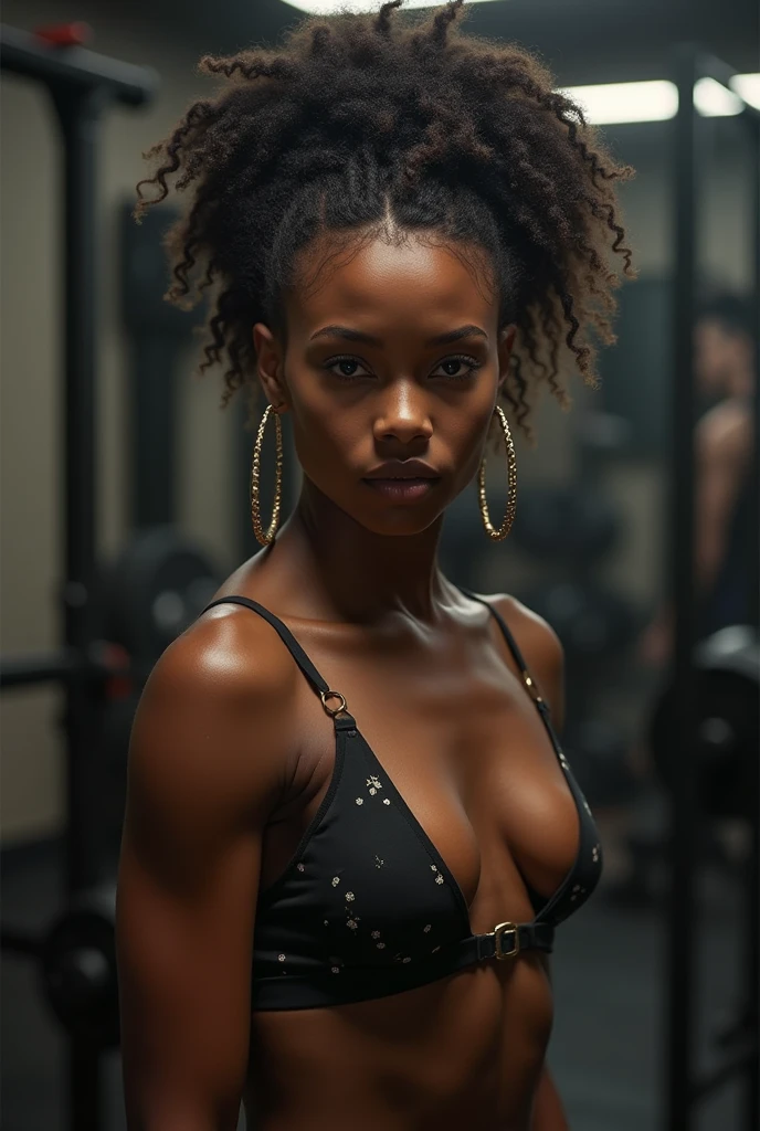 African girl the Gym motivation full and so sexy almost naked
