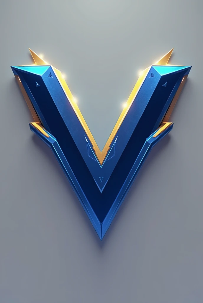 create an e-sports style V logo, blue with gold and with a small writing above VANGUARD above,