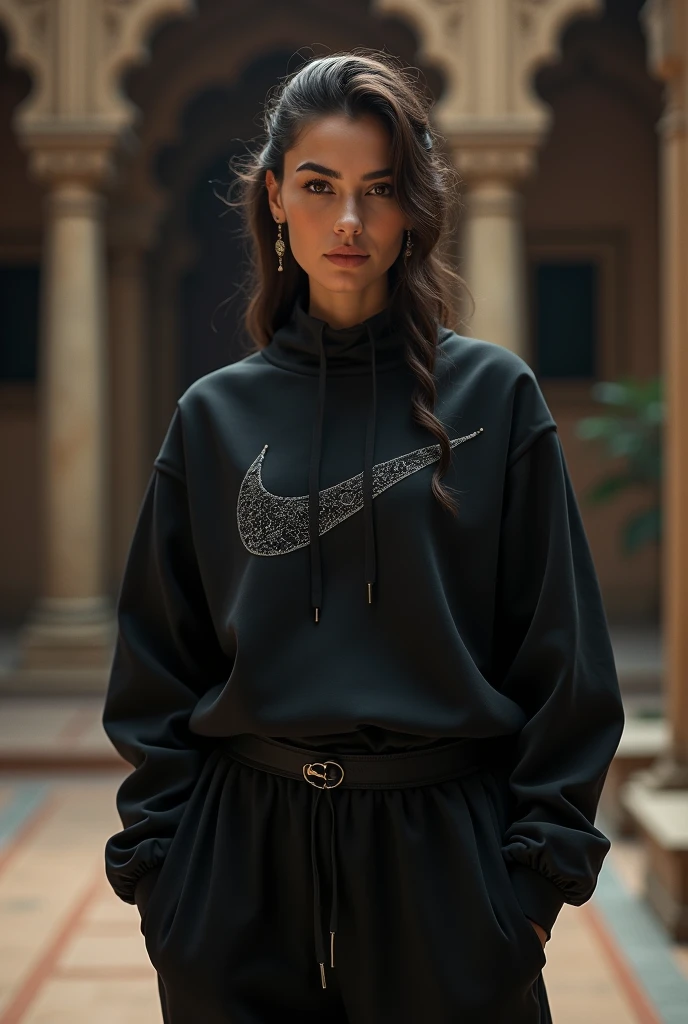 Turkish Queen in black Nike Sportswear Club sweatshirt