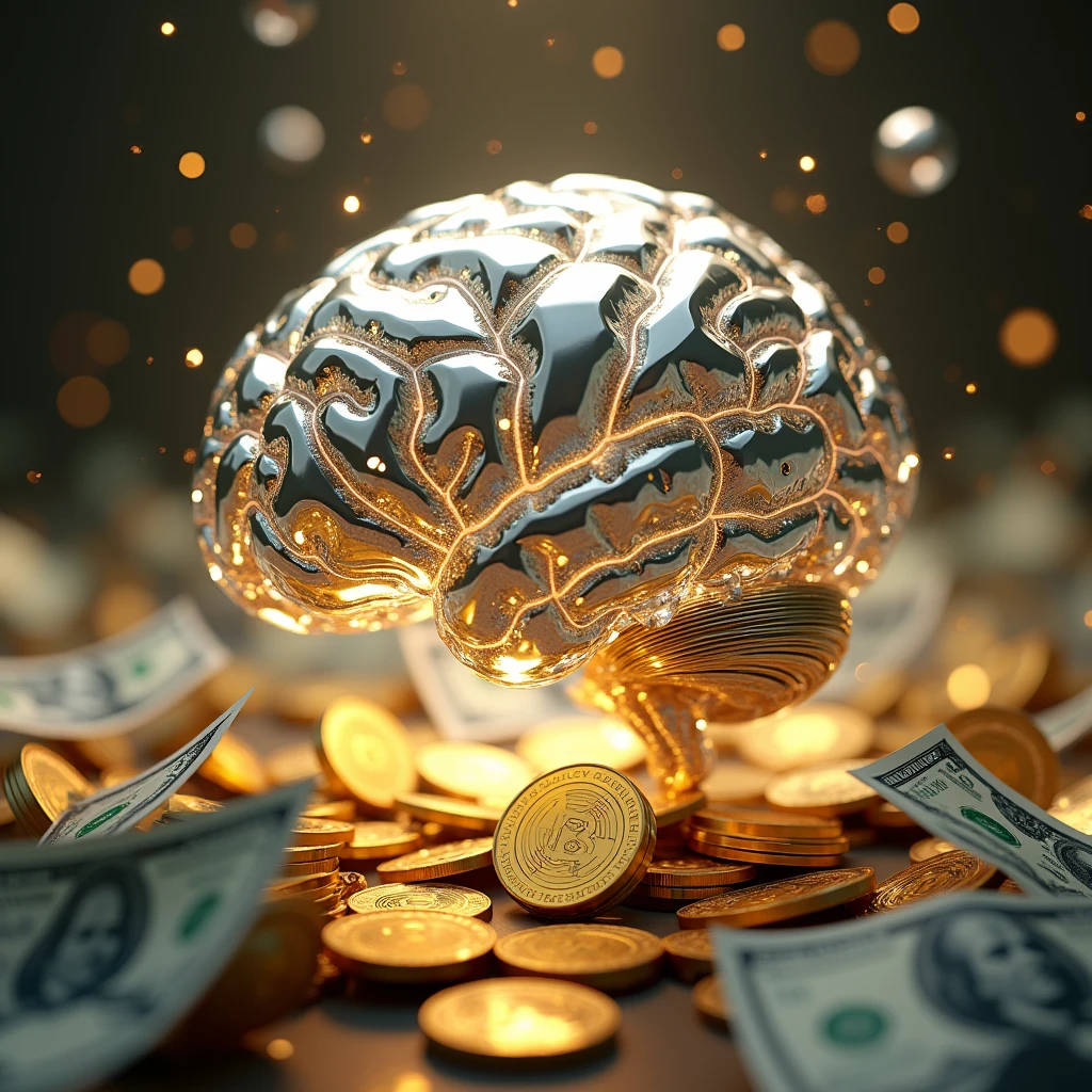A brain made of diamond to symbolize a strong mind. There must be money in the background of the image