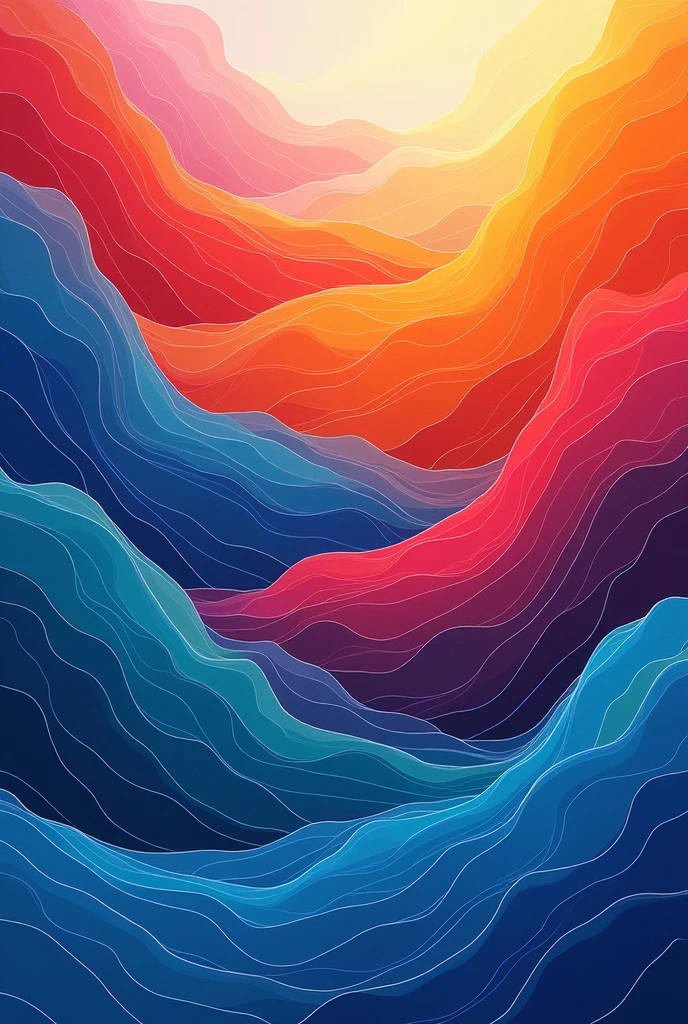 Four colorful waves、Overlap each other、Create a resonant abstract illustration。
Each wave is、Draw with smooth curves、Create a design that exudes movement and harmony。

keyword:

Emotions joy, anger, sadness, happiness, waves, harmony, resonance, diversity