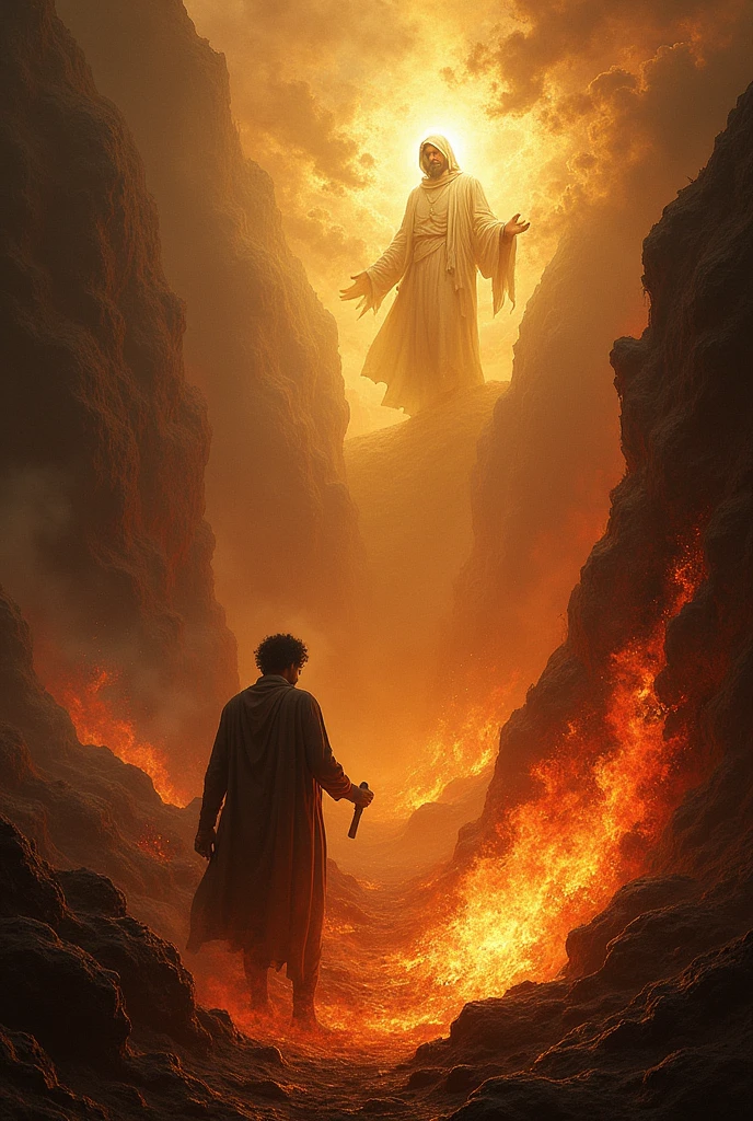 A man in hell suffering, and the other happy with father Abraham in heaven 