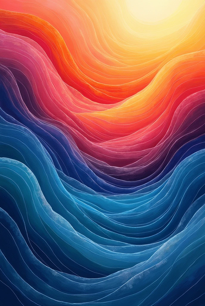 Four colorful waves、Overlap each other、Create a resonant abstract illustration。
Each wave is、Draw with smooth curves、Create a design that exudes movement and harmony。
keyword:
Emotions joy, anger, sadness, happiness, waves, harmony, resonance, diversity