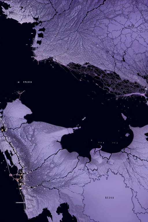 A MAP OF THE SILHOUETTE OF THE EUROPEAN CONTINENT WHERE MADRID STANDS OUT IN SPAIN, IN PURPLE TO LILAC COLOR