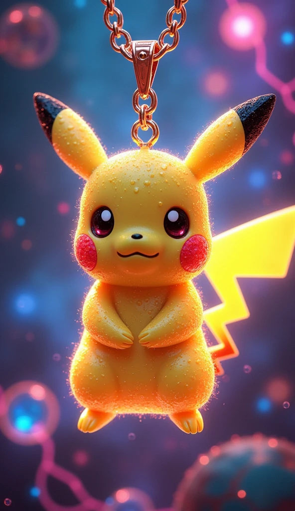 Rainbow Swarovski Crystal Bottle Pokemon Pikachu Pendant, Pikachu that generates electricity, Illustration Pokemon, Cyberpunk Pikachu, Pokemon art style, Cute, colorful and adorable, Concept art of Pikachu, 可爱的number艺术, Cute Pokemon style, Cartoon Vitality, Cute mouse Pokémon, 🌺 CG Society, Cute glowing creatures, Luminous Light! number, Pokemon anime style, 可爱细致的number艺术