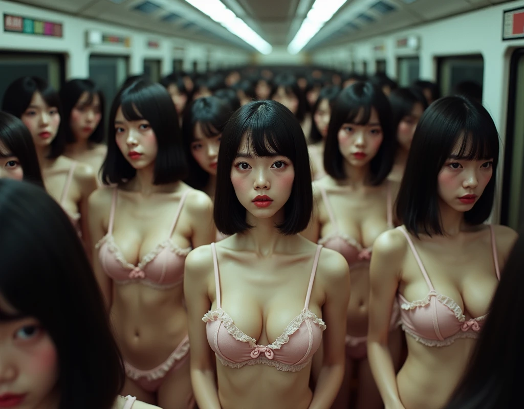 (Japanese Clone-girls=Myself), (Super Best masterpiece Clone-girls Raw Photography Art), (16K, Highest quality, Ultra-high resolution, RAW Photos), (It's so unrealistic., With unparalleled depiction, With an unfathomable sight, An unprecedented and shocking worldview, Clone-girls: In a world of mass reproduction, Ultra-realistic depiction), (Japanese Girls, Hamabe-Minami, 18yo), (Small face, Thick black hair, long hair, Dark Eyes, Mature face, Cute Smile, Smiling face, A gentle gaze), (Very pleasant look), (Very beautiful and detailed girl, Accurate body structure, Accurate body movements, Very detailed body), (Super big breasts, Large bulge of ample breasts), (high school girl, White shirt, Short skirt, hour々I can see your pants, Cleavage Emphasis, Emphasise the fullness of your breasts), (Very detailed, Myself cloning, Depiction of splitting oneself, 1Myself girl→1,000,000,000,000,000,000,000,000,000,000Myself cloning girls), (Myself clone girlsは, With the same perfect appearance, to multiply in large numbers), (Very detailed depiction, Myself's multiplying female body, In the same female body,With the same face, With the same hairstyle, In the same clothes, At the same height, 同じSuper big breastsで, A completely indistinguishable female body, 1,000,000,000,000,000,000,000,000,000,000 people), (Myself girls only), (1,000,000,000,000,000,000,000,000,000,000Myself girls), In a crowded train, Amazing super close contact, Packed, Myself in the crowd, Physical contact, hug, Chest to Chest, kiss, Breast massage, Happy smile, No front shot, Lawless Zone, The ever-growing Myself crowd, Myselves are covering me from all angles, Feel the boobs