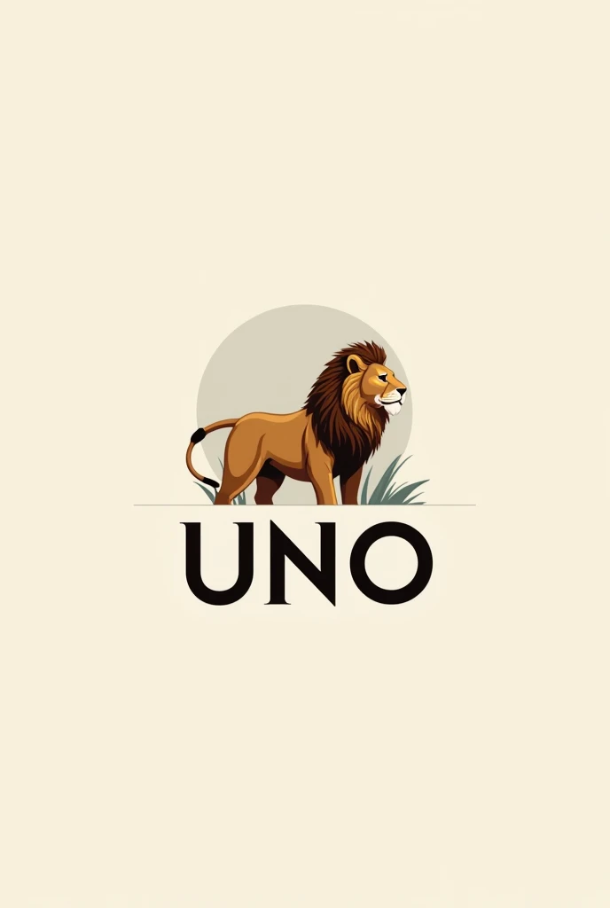 (152 x 152) logo with the name UNO. with a shadowed lion in the background(realisitic) lion original color 
 