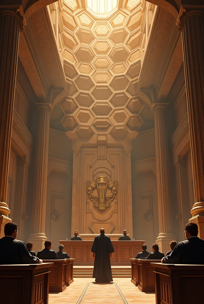 A realistic construction of a court of justice with a honeycomb structure