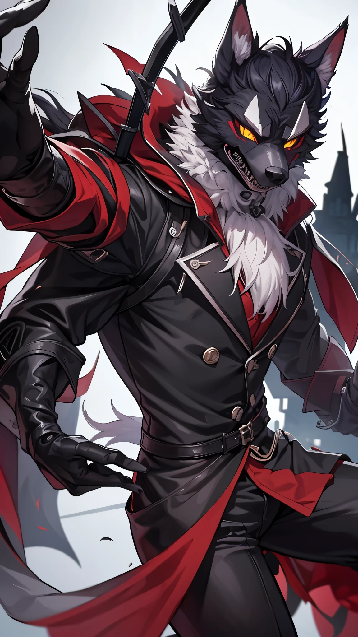 Werewolf,Wearing a bone mask,Front view,Gel coat,emulsion,黑色emulsion,Front view,Wolf Shooteerce,Archery,whole body,黑色Gel coat,scout,assassin,Attacking