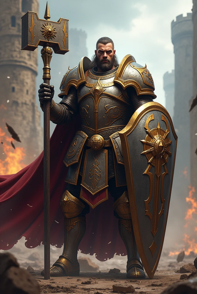Paladin with warhammer and large shield