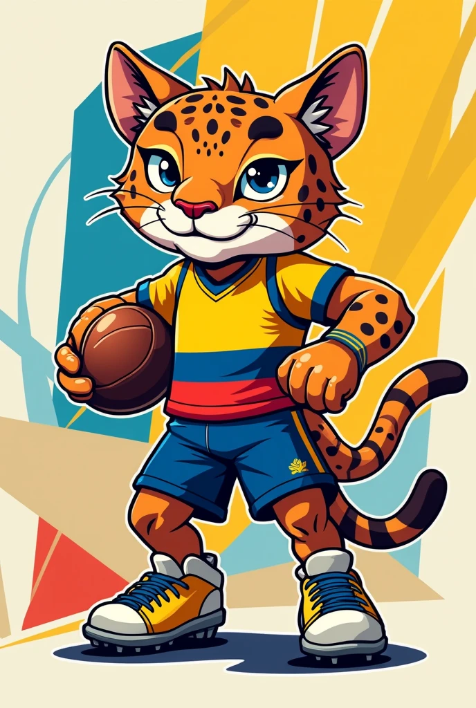 A Colombian animal with sportswear in drawing format