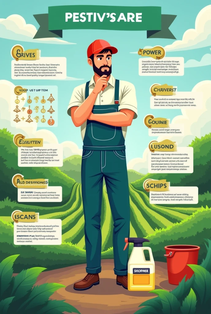 Give me an image where the safe use of pesticides and other chemicals derived from carboxylic acids is promoted.. that is to draw. 