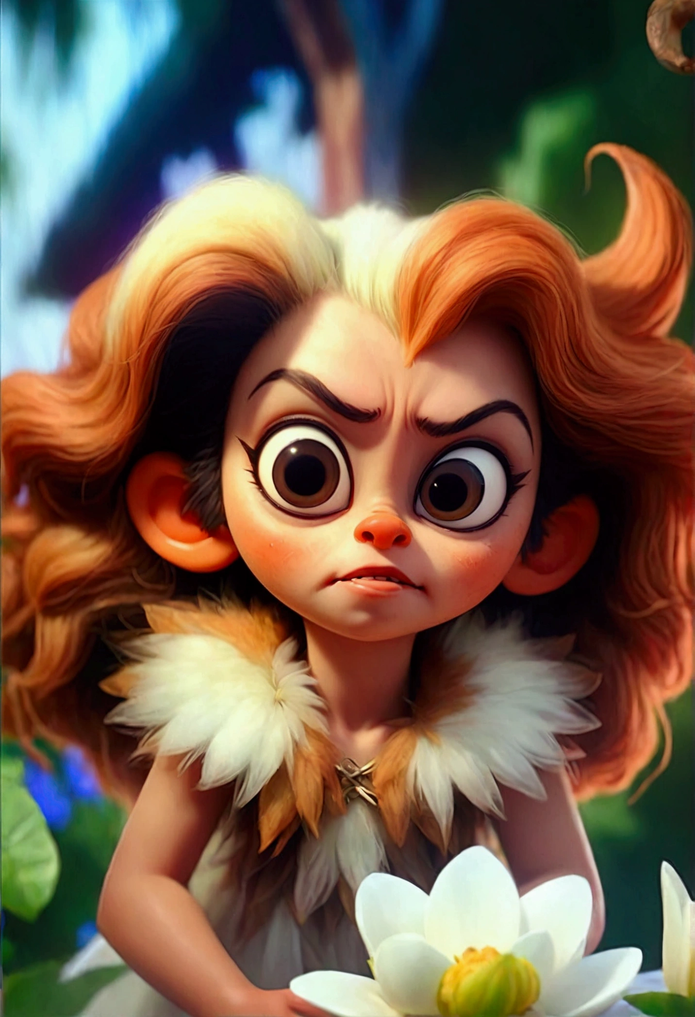 a beautiful young girl in a lush, vibrant garden, long flowing hair, detailed eyes and face, elegant dress, serene expression, intricate floral arrangements, sunlight filtering through the foliage, highly detailed, photorealistic, cinematic lighting, vibrant colors, award winning digital art