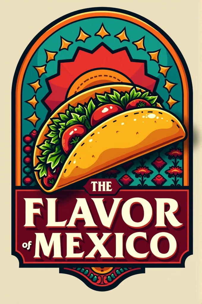 Take a logo of a taco shop called the flavor of Mexico 