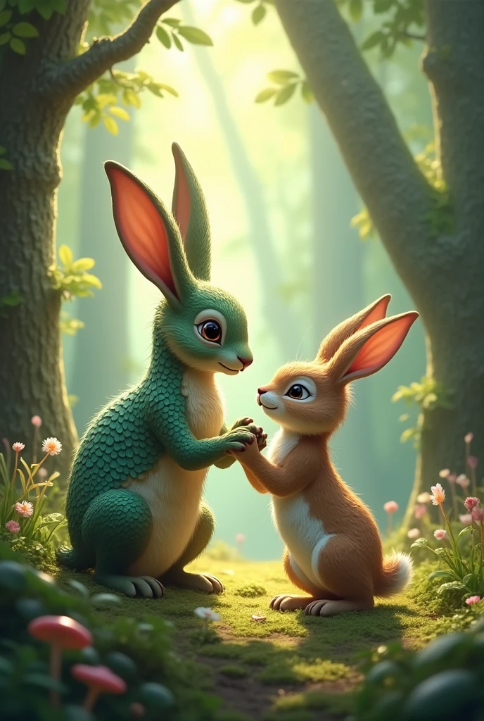Wild rabbit and senak together
