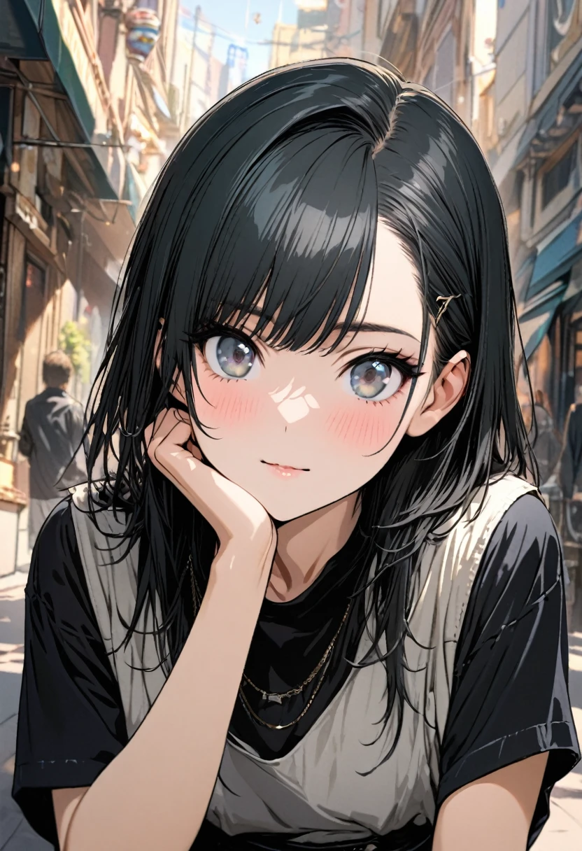 ultra detailed, 16k, master piece, 1 woman, young, 20years old, boyish, stylish, cute, beautiful