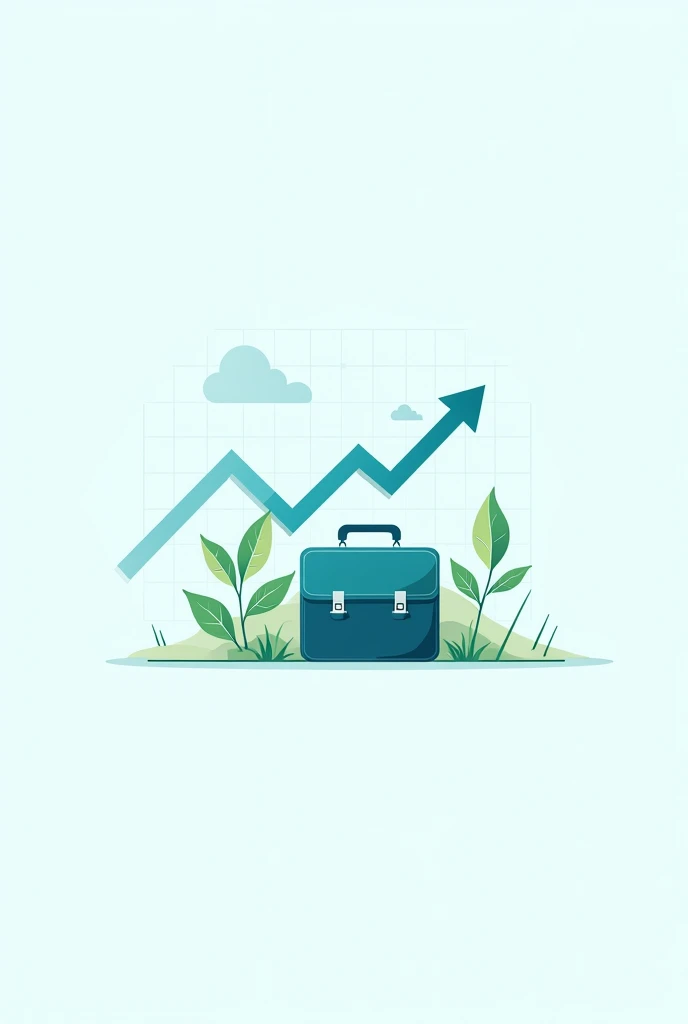 Design a professional infographic with Slate Blue icons like briefcases and upward arrows on a transparent background. Include a refined illustration of investment opportunities or job creation with clean lines and details. Use subtle green accents to symbolize growth, ensuring a sleek and modern look.”