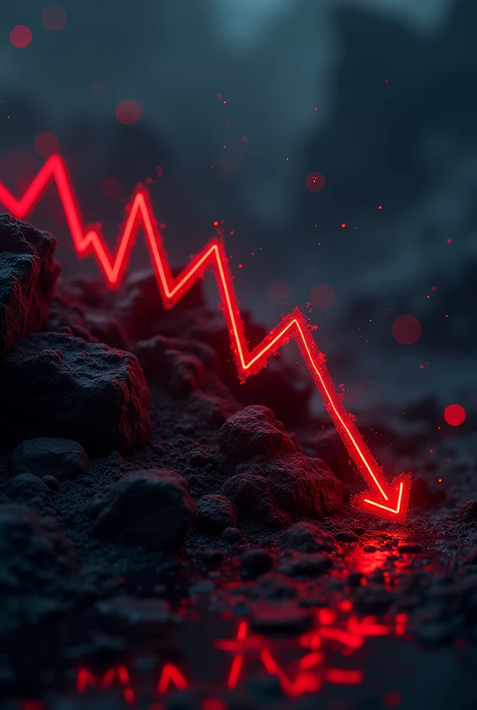 Income graphs of a company in decline and in the red