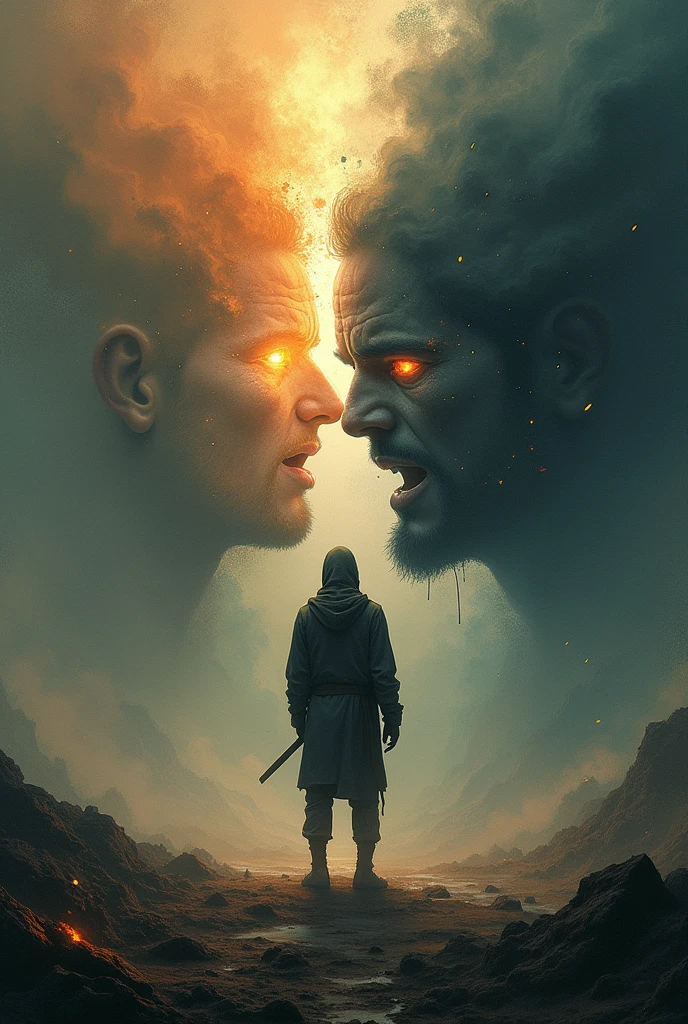 Ali is battling his inner struggle, with doubt and faith fighting within his mind.