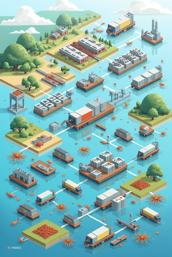 A supply chain structure for a mud crab farming company in the subject logistics
