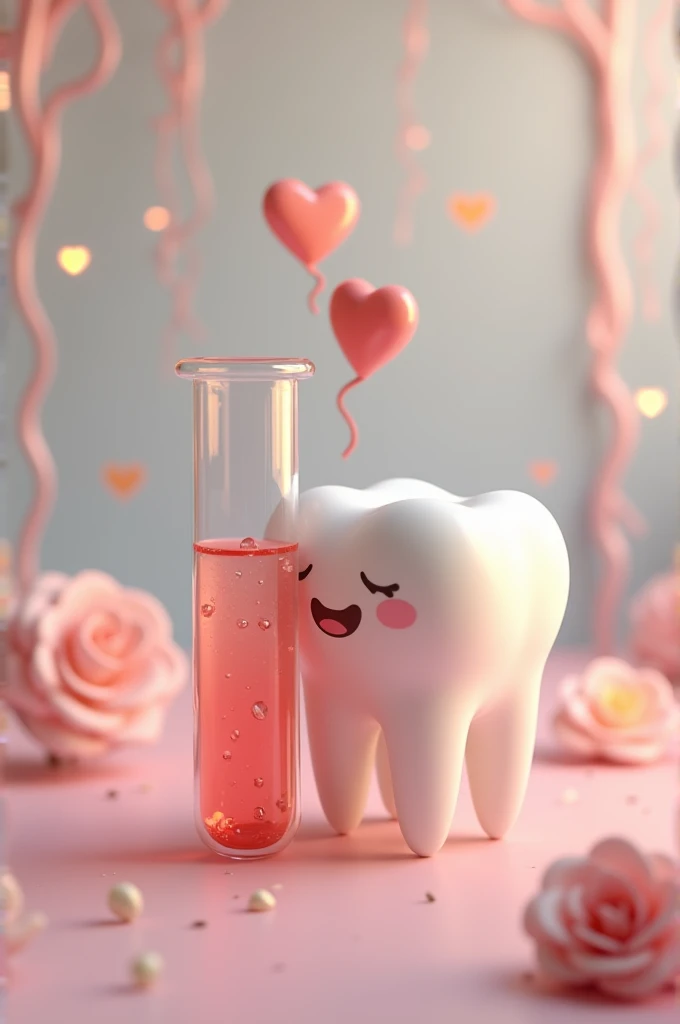 Test tube and a tooth in love
