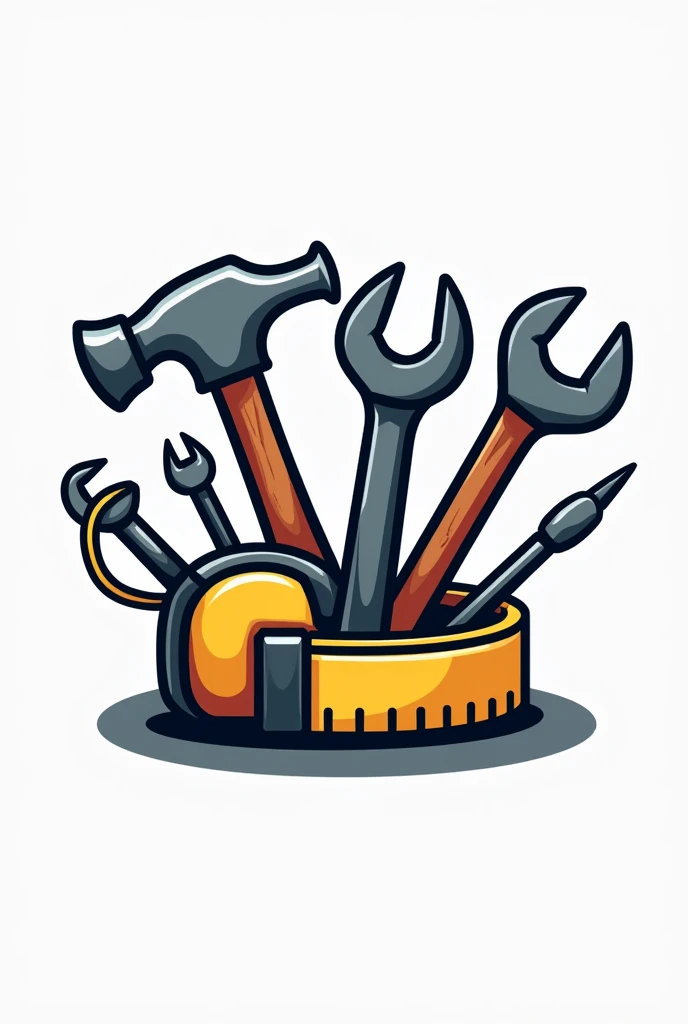 creative hardware store logo with tools 