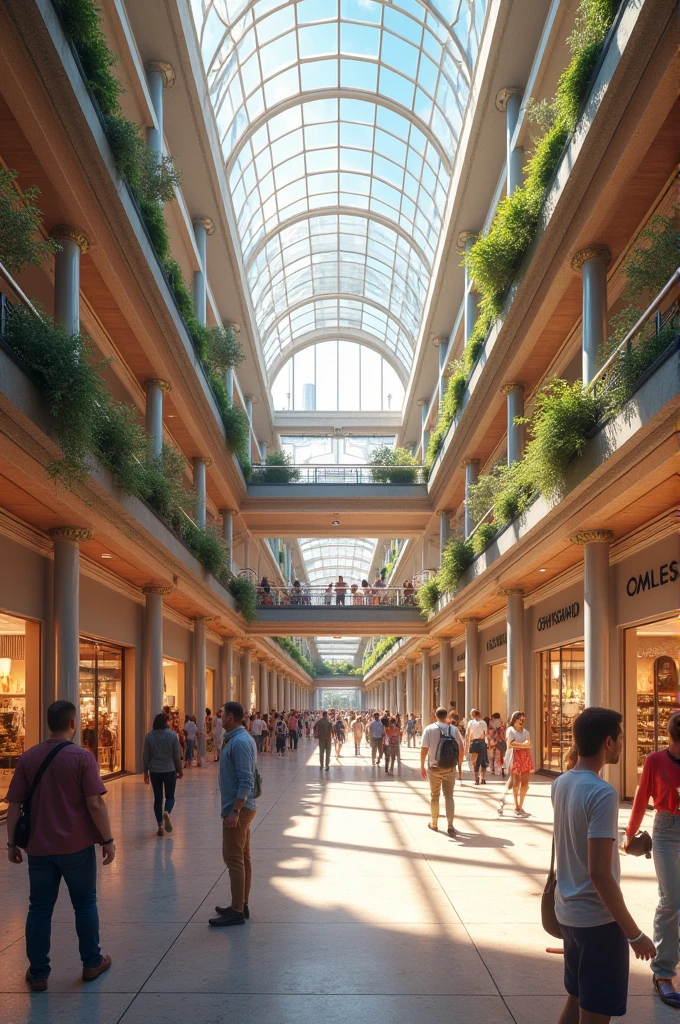 Create an image of the Islazul shopping center in Madrid inside in a realistic style