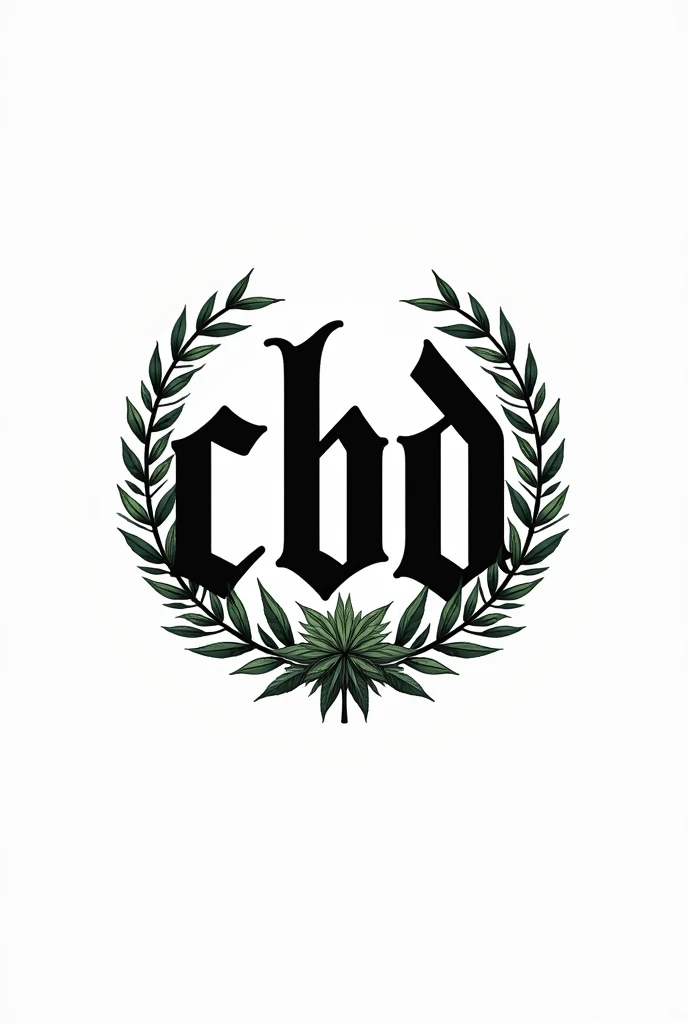 Create me a mafia version logo written " traumatrixe.62 " "CBD" with cbd flowers on white background