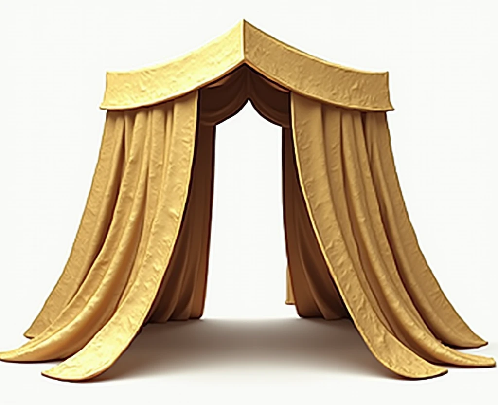 "Create a logo that resembles a tabernacle in the form of a tent, featuring a gold textured design. The tent should have a sleek and elegant look, with the gold texture adding a luxurious and sacred feel. Ensure the design is clear and symbolic, capturing the essence of the tabernacle while emphasizing the richness of the gold texture. The overall look should combine simplicity with a sense of reverence and spiritual significance."
