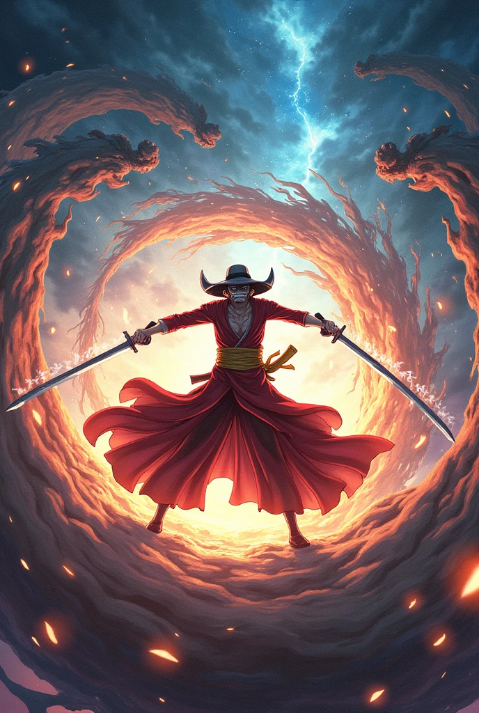 one piece、Three-sword style secret technique、Three thousand worlds