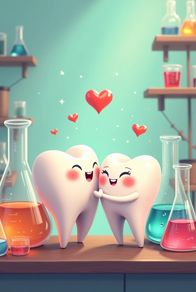 Volumetric flask and a tooth in love