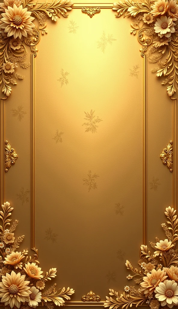 Make me an elegant golden background with golden flower texture embedded in the background, The background is elaborate and elegant, with a style worthy of royalty and high society, highlighting a high social status.