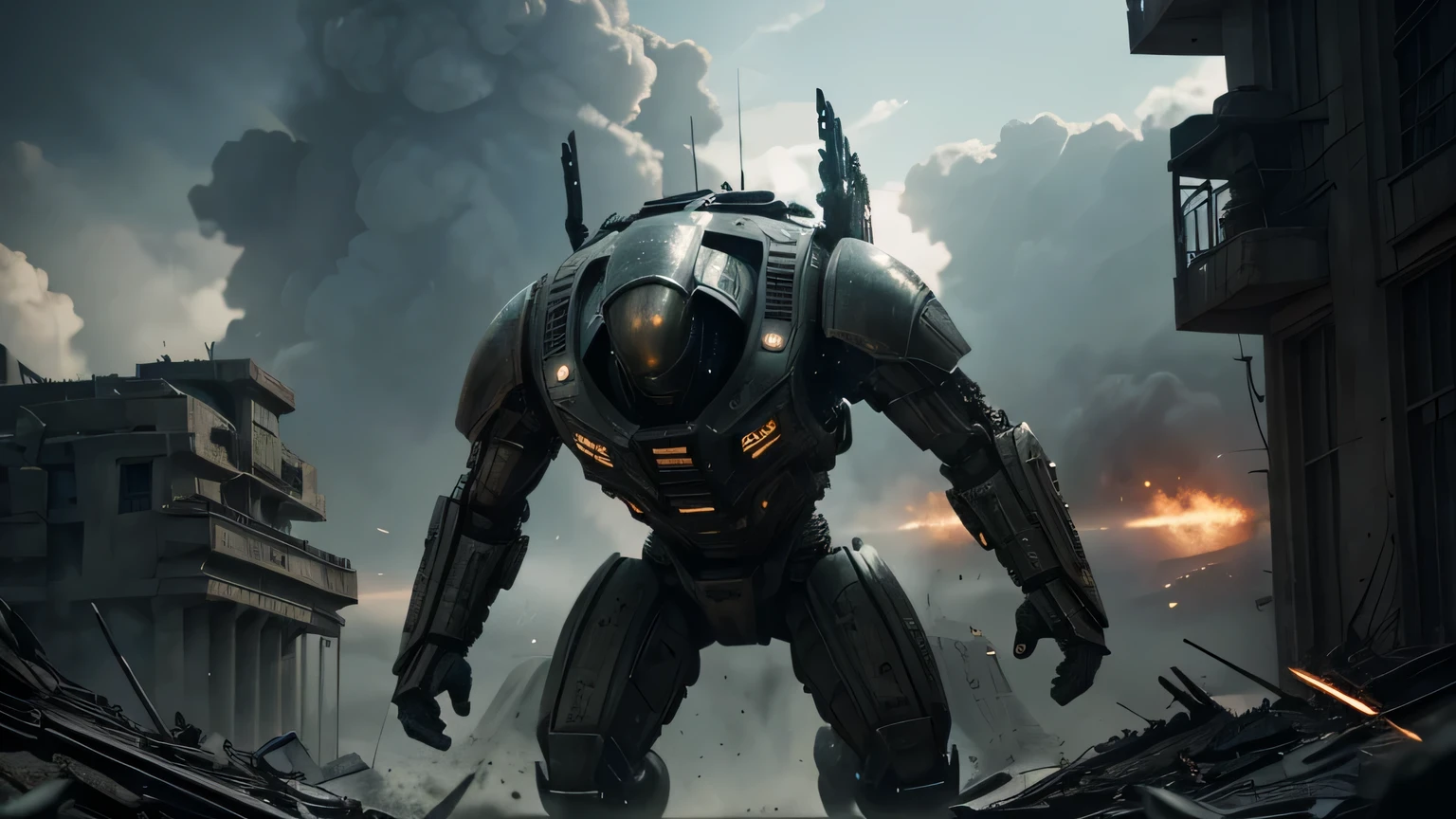 a highly detailed, epic cinematic scene of an alien civilization invading Earth, shattering humanity's defenses, (best quality,4k,8k,highres,masterpiece:1.2),ultra-detailed,(realistic,photorealistic,photo-realistic:1.37),dramatic lighting,apocalyptic atmosphere,vast alien ships,advanced alien technology,crumbling cityscapes,terrified human civilians,heroic resistance fighters,intense battle,cinematic camera angles,dynamic composition,muted color palette,moody shadows and highlights