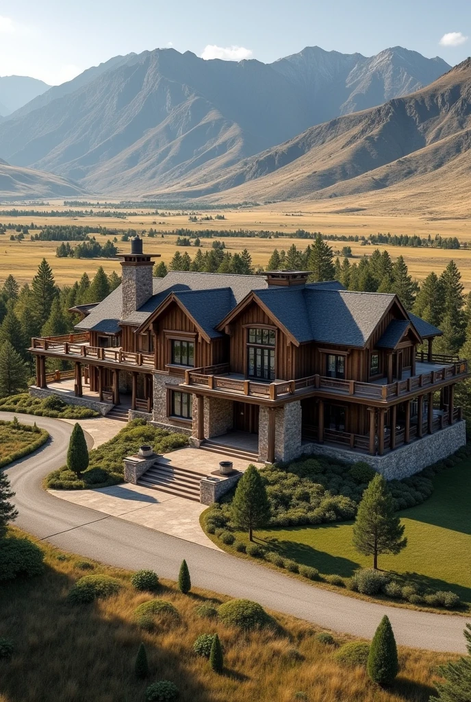 Make a big house inspired by John Dutton&#39;s house, all architecture 