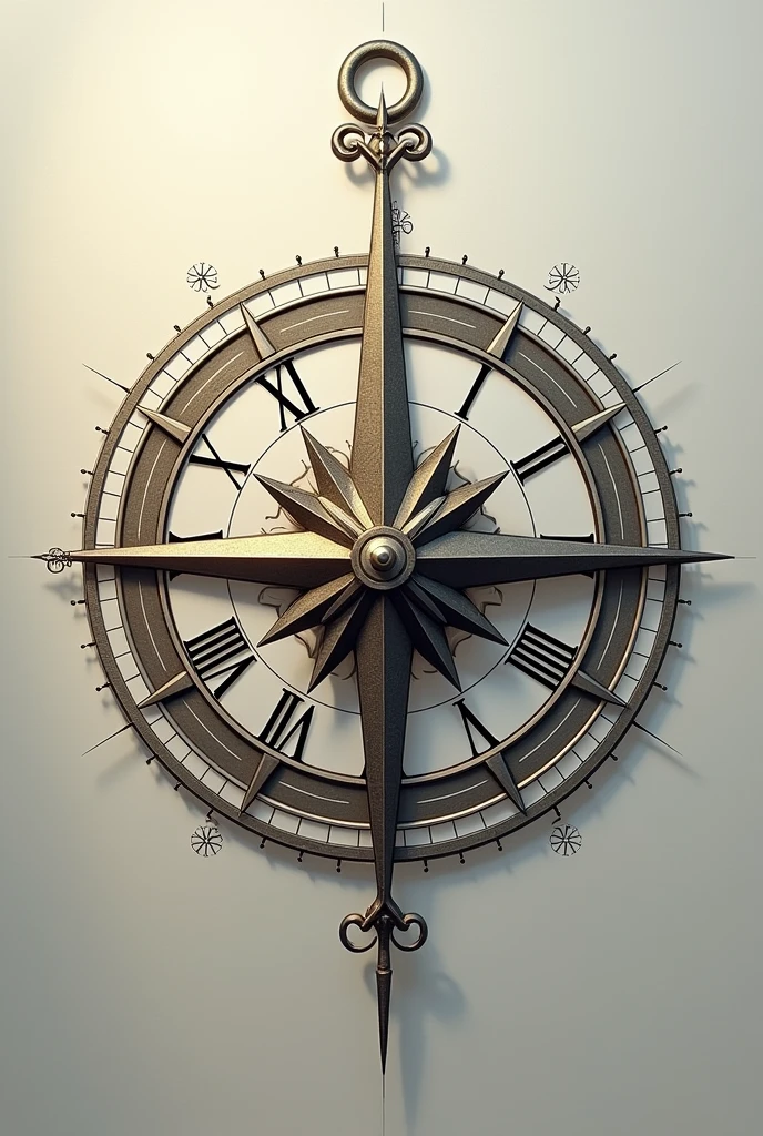 I need an image where half is a compass and the other half is a clock