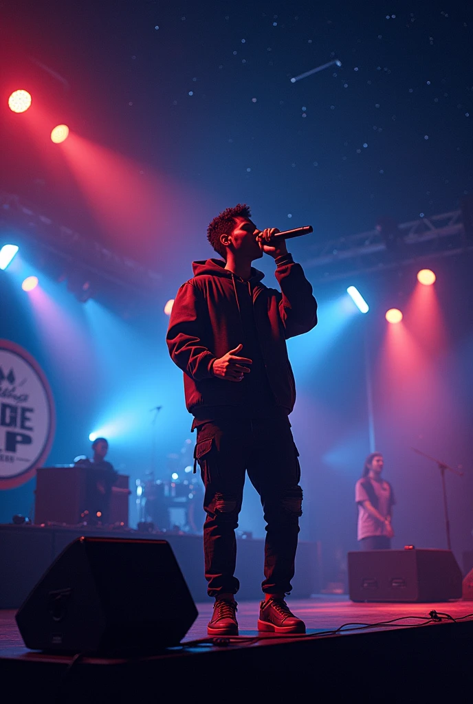 person rapping at night based on the logo of general rap alicante

