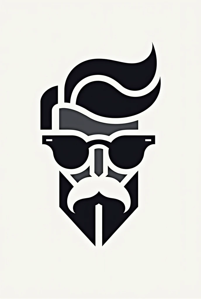 Logo for a barbershop with the name "Style Factory" que sea creativo y fresco para los jovenes con formas abstractas y further estilo aún further, further