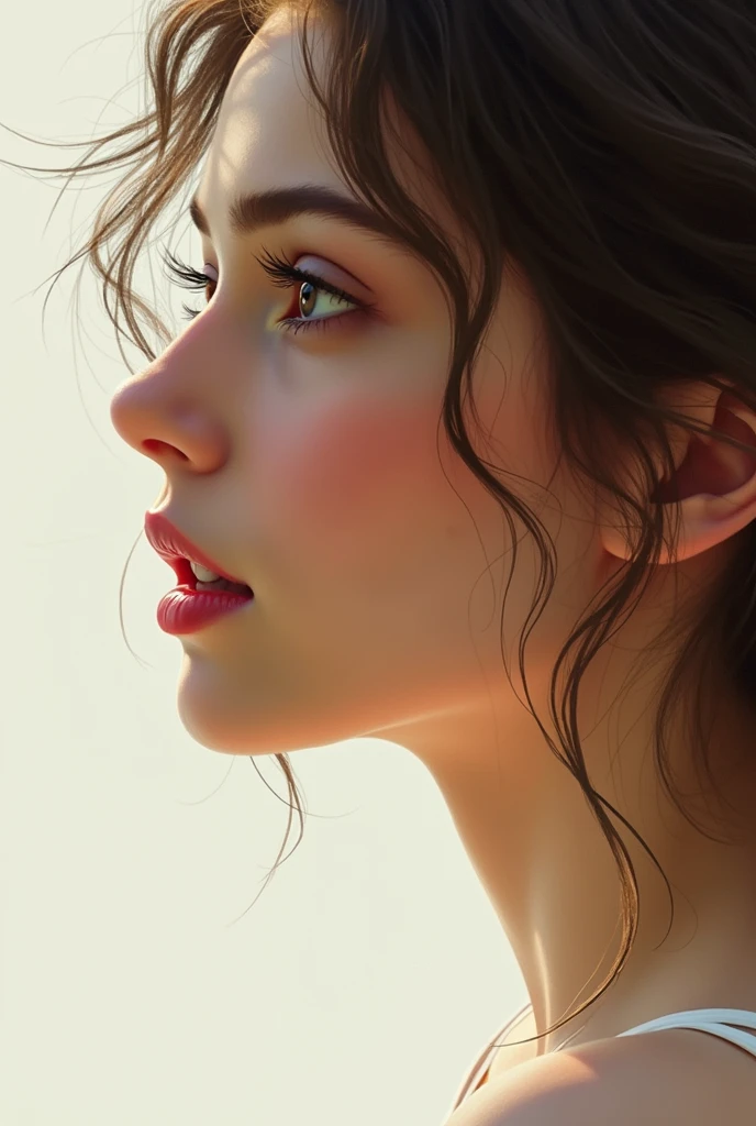 DRAWING OF A WOMAN'S FACE FROM THE SIDE