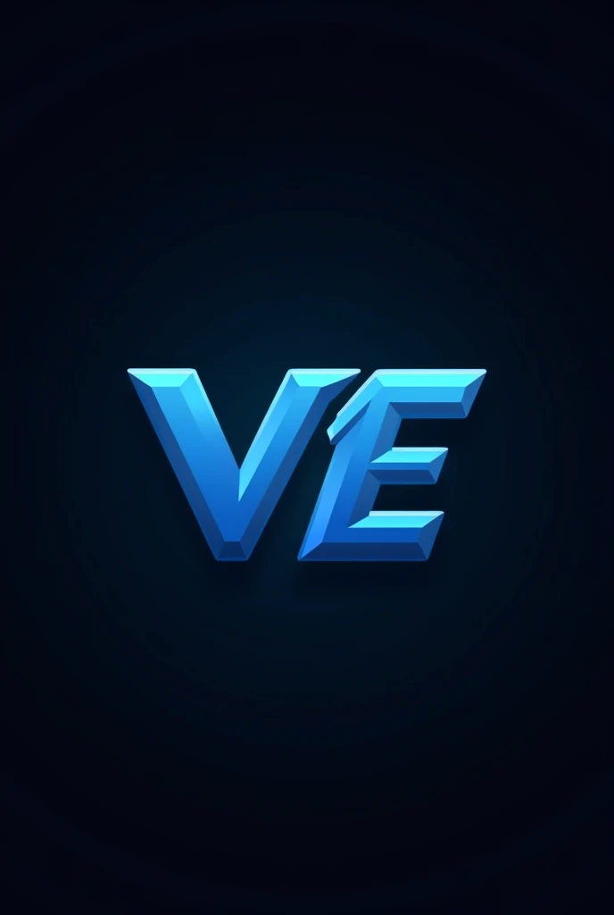 an esports logo of a team written in the middle of the logo with a big VE . The logo theme should be of an esports environment a large VE should be written in the middle in a style that must be unique and the color must be blue and black and VE should be visible . VE must be clearly visible