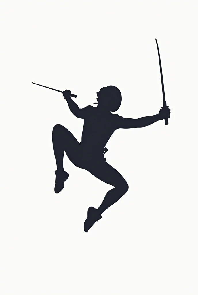 Create a logo for the fencing team where the 3 representative weapons and a fencer can be seen