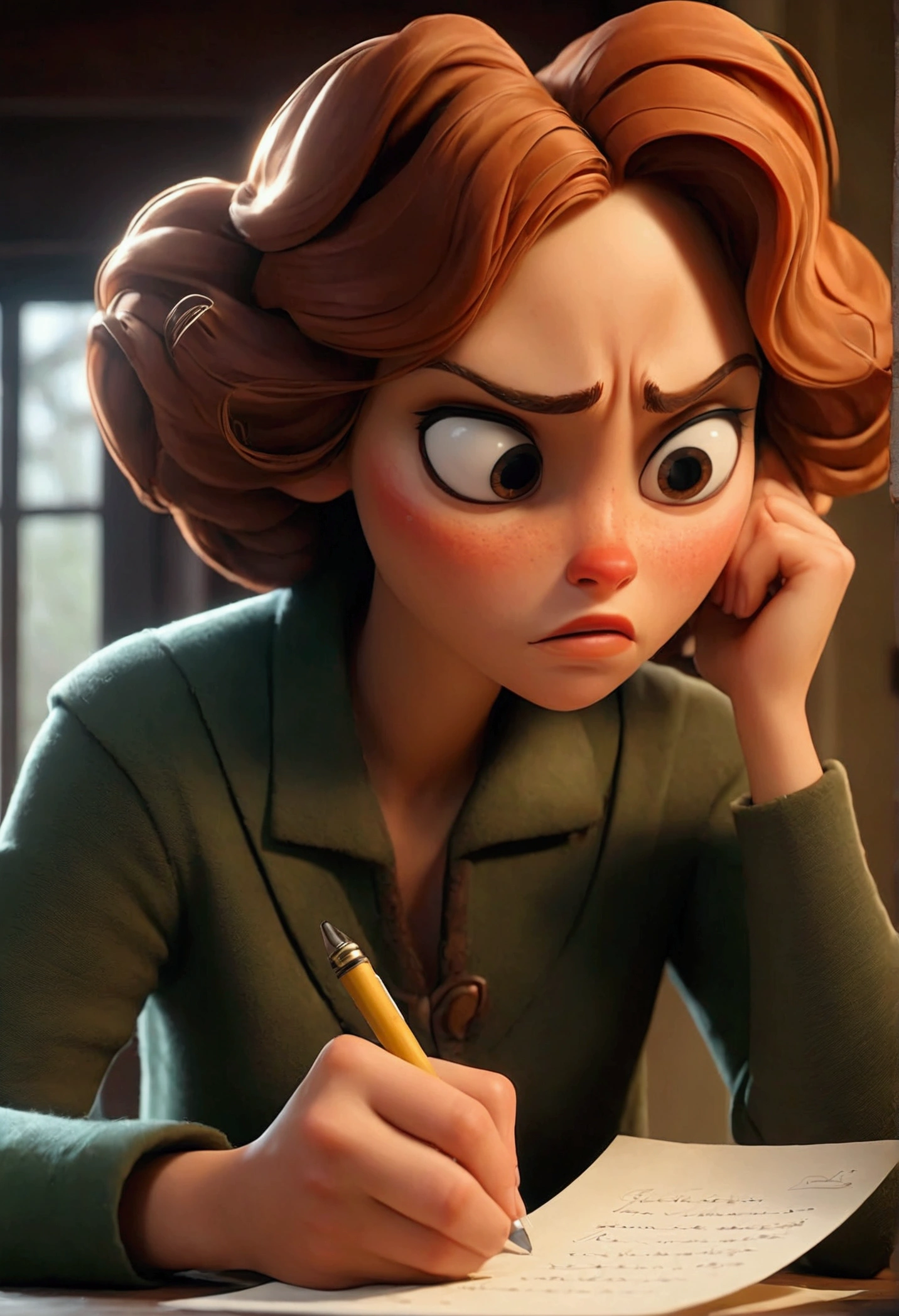 She writes a letter to him informing him about the condition of the house.