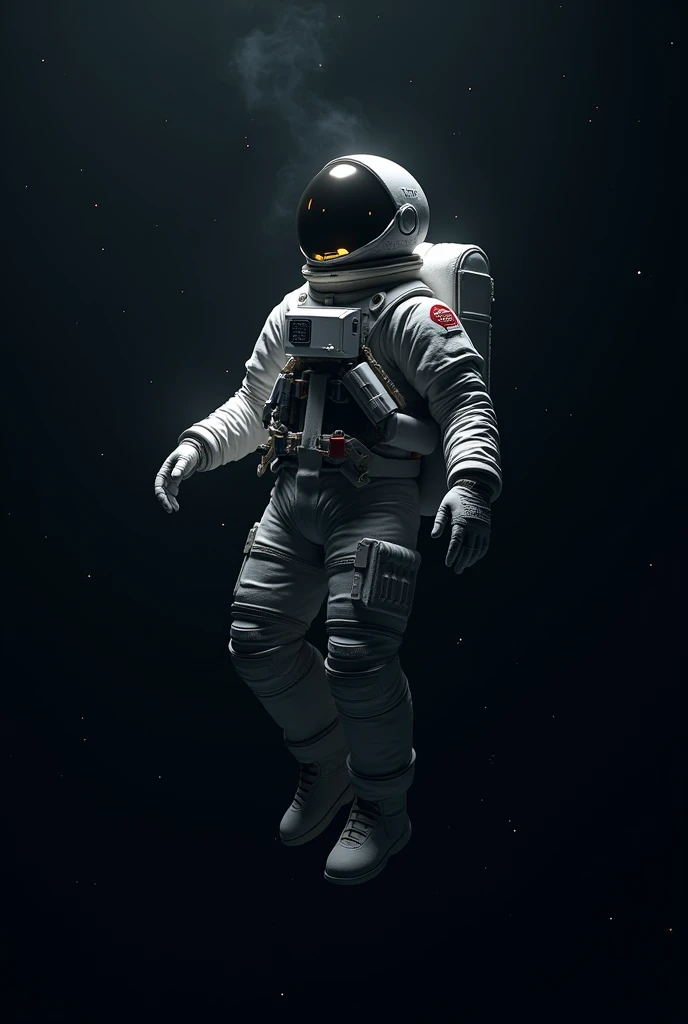 Astronaut floating looking up