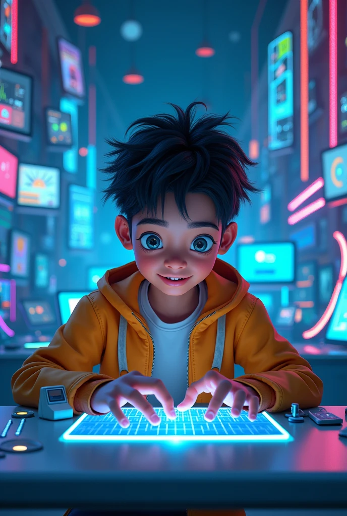 create an avatar of a smart kid hacker who does very smart computing and understands Professor Simone's algorithm subject