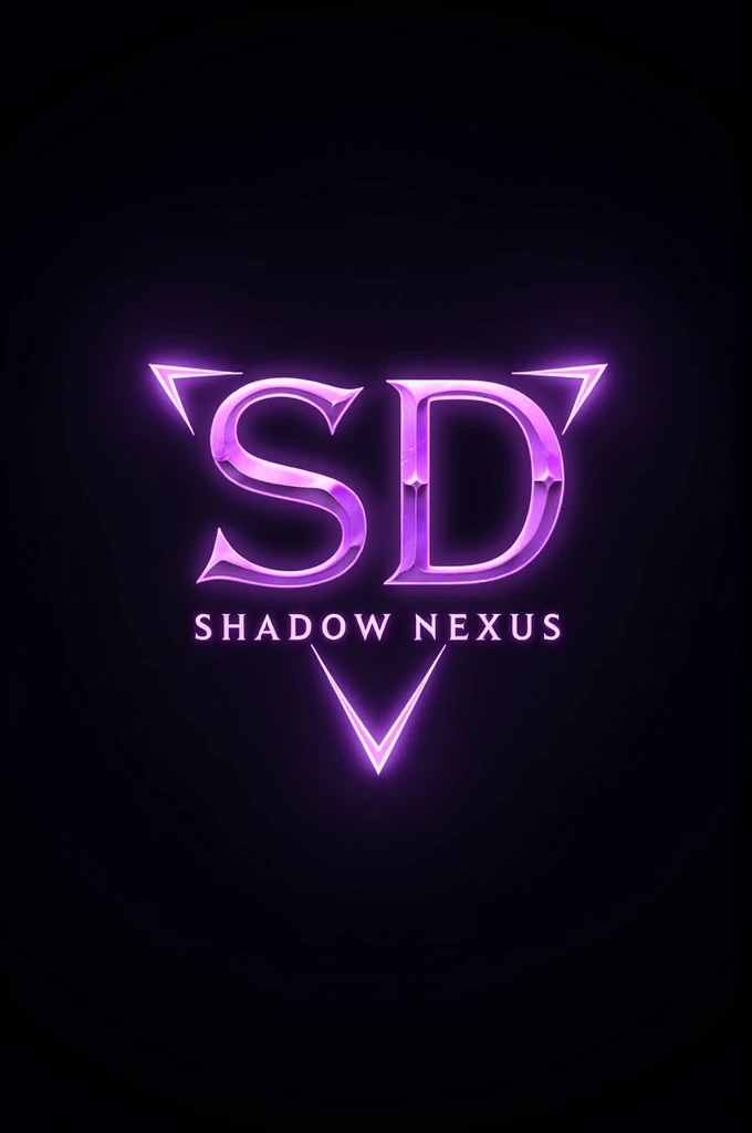 Make a clan logo with a clan name called SD and below the word is Shadow Nexus. Also make the text purple outline with black text.
Add purple aura line and a black background.