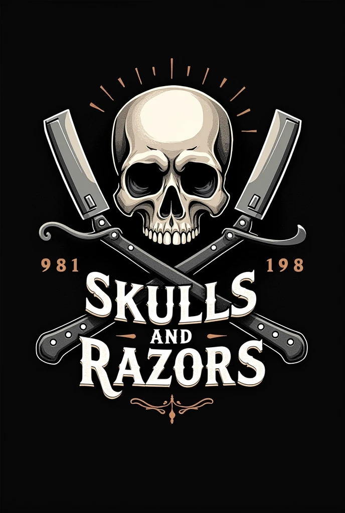 Logo. skulls and razors barber shop