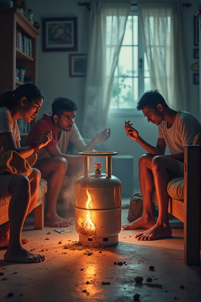 Indian cylinder gas leaking picture in home
